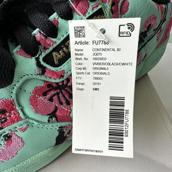 Adidas Continental 80 ARIZONA GREEN TEA FU7788 2019 Size 9 Rare Cherry Blossom - Picture 4 of 16